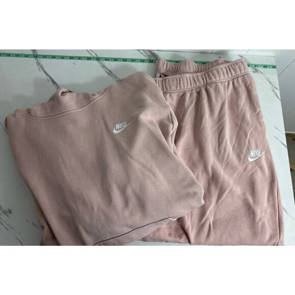 NIKE Women’s Pink Drawstring Active Hoodie And Jogger Set Plus Size 3X - Picture 2 of 14